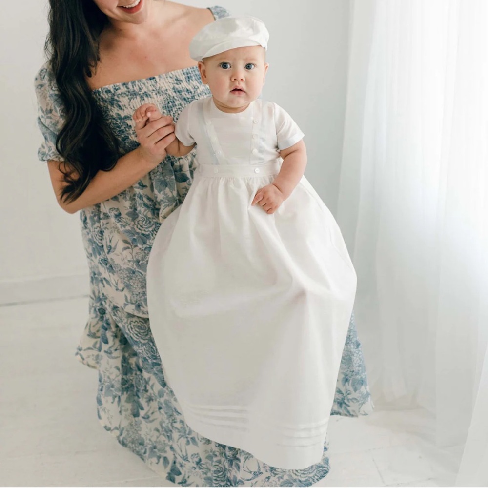 Owen Convertible Baby Romper and Skirt for Baptism by Baby Beau and Belle